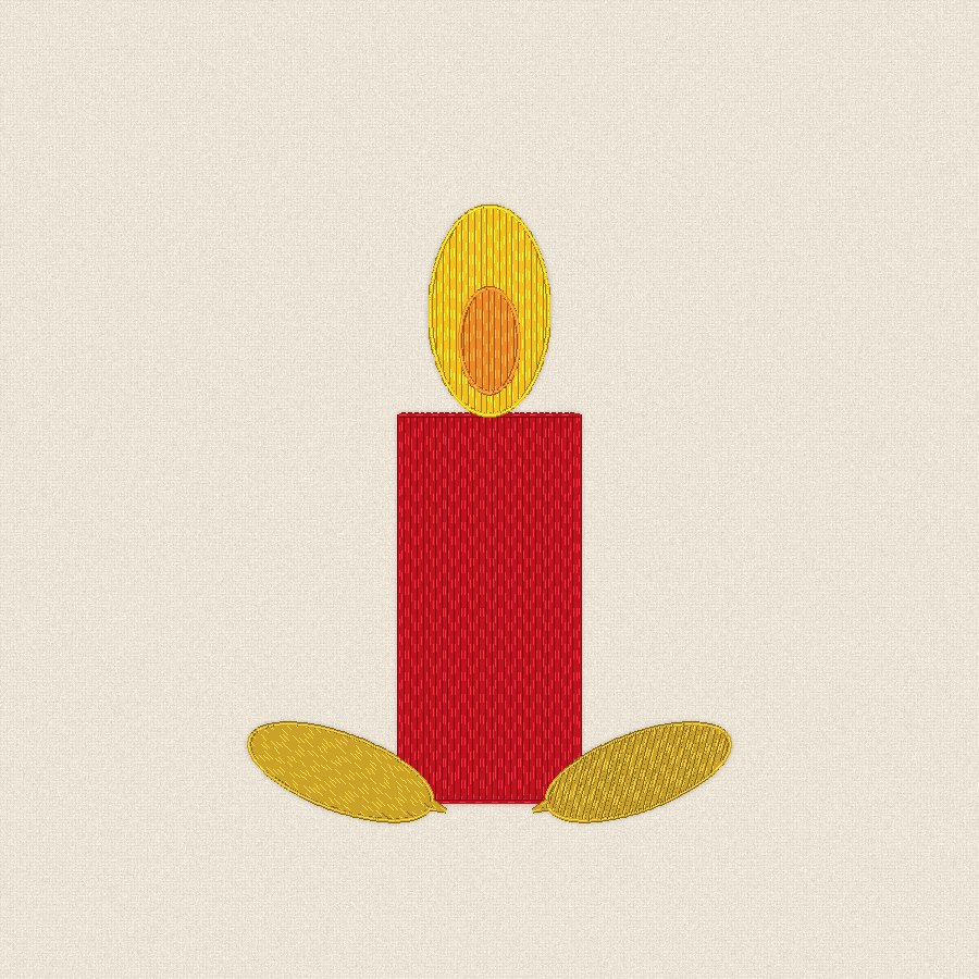 Свещ — червено и зелено, 100×100 мм