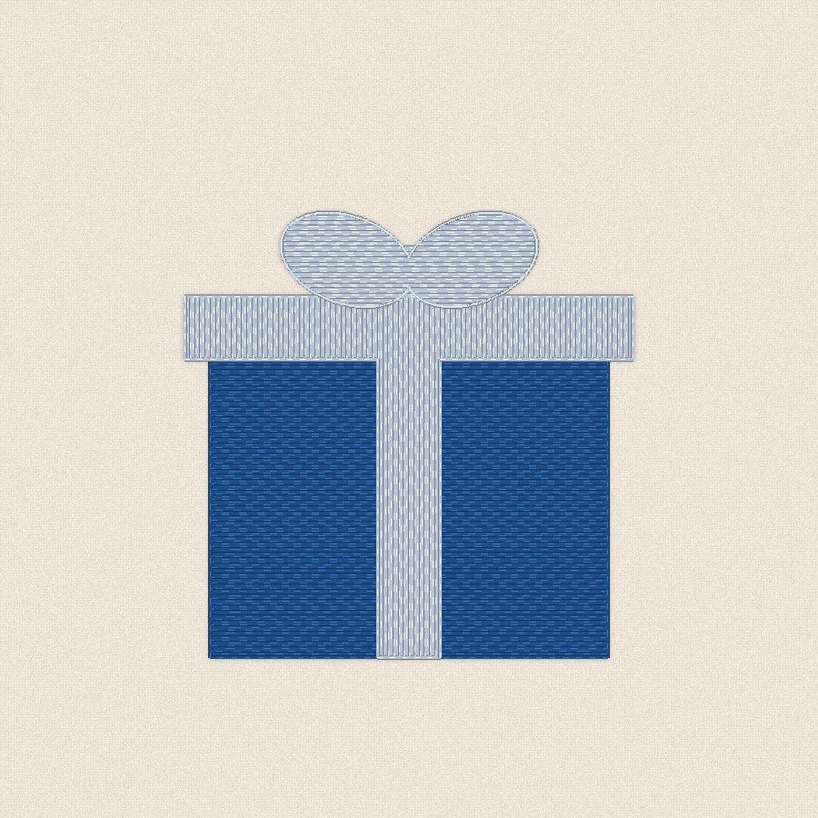 Подарък — синьо и сребърно, 100×100 мм
