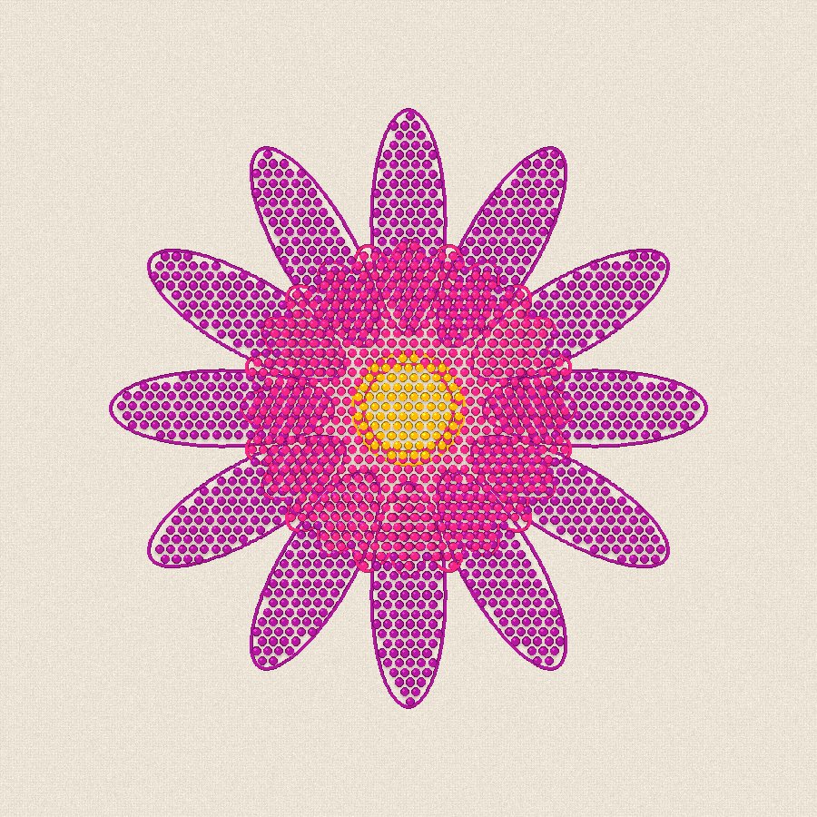 Мандала с 12 лъча — топло, 100×100 мм (2/2)