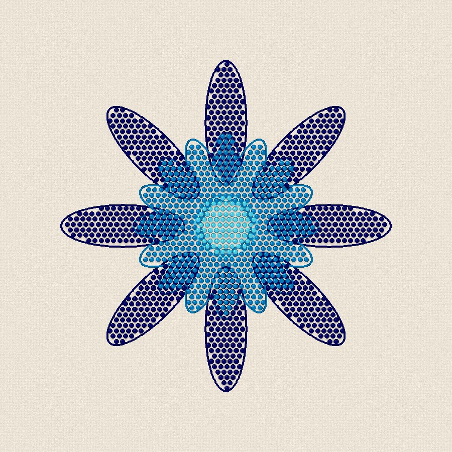 Мандала с 8 лъча — студено, 100×100 мм (2/2)