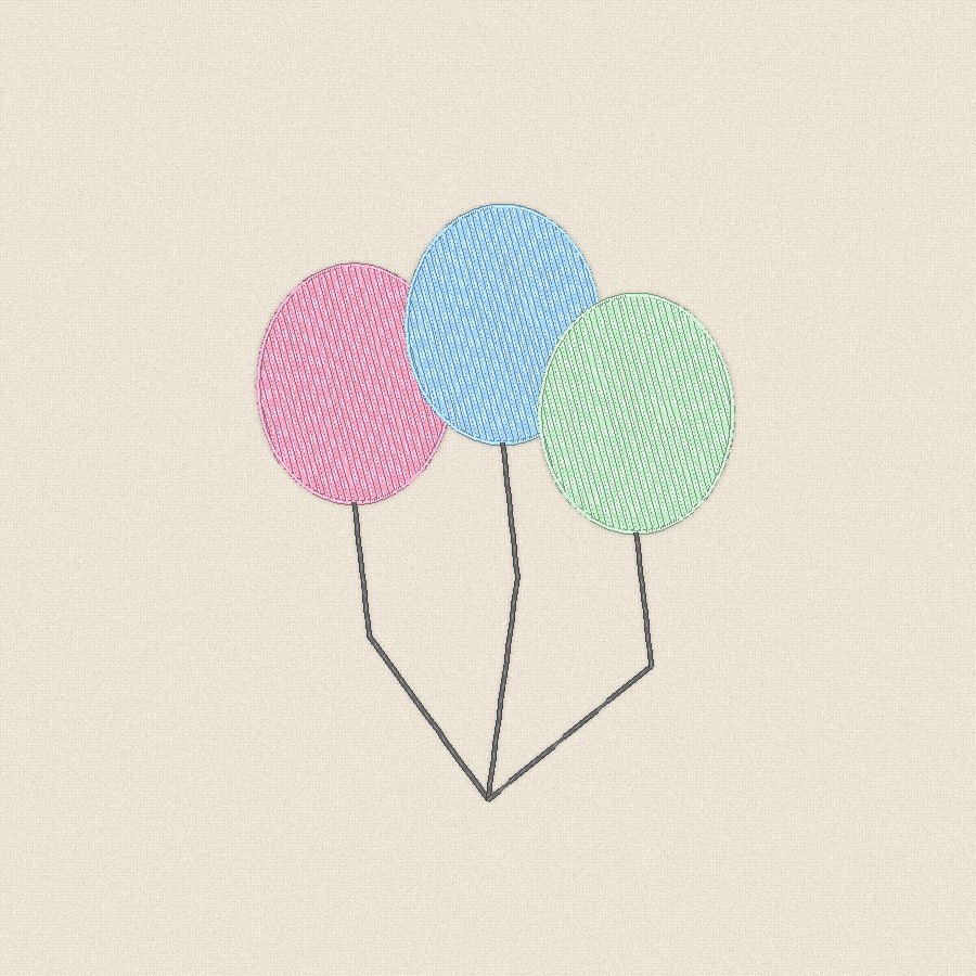 Балони — пастелно, 100×100 мм