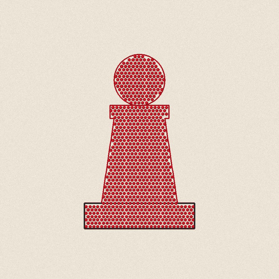 Шахматна пешка — червено, 100×100 мм (2/2)