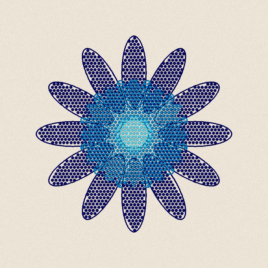 Мандала с 12 лъча — студено, 100×100 мм (2/2)