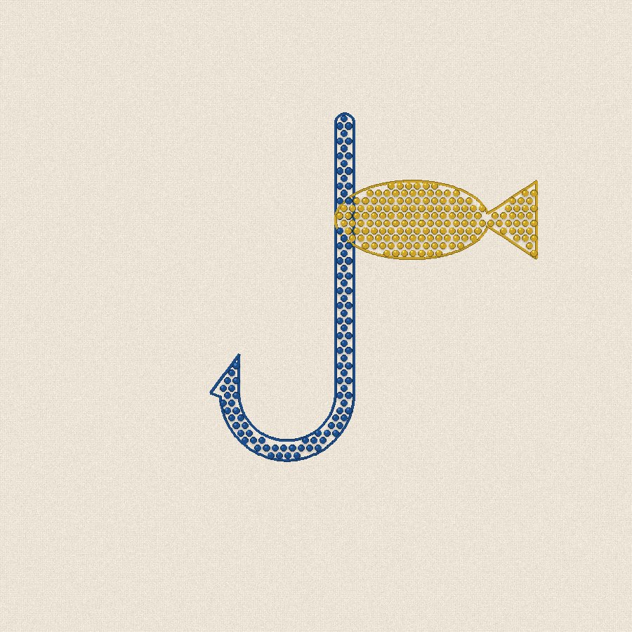 Риболов — синьо, 100×100 мм (2/2)