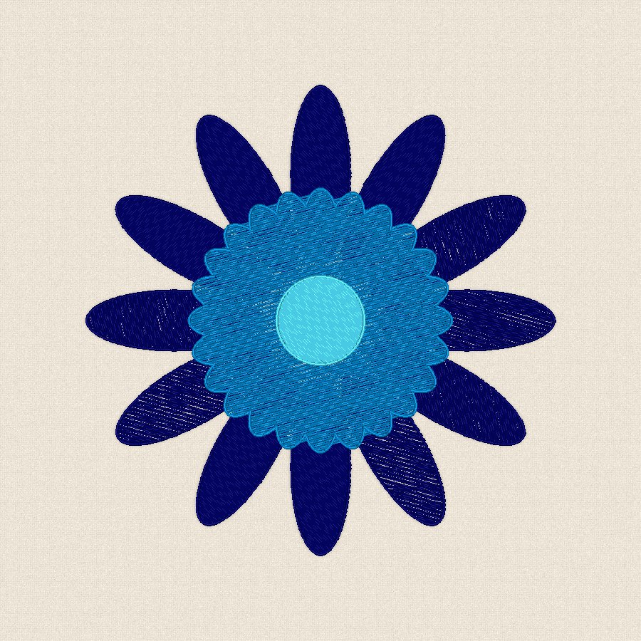 Мандала с 12 лъча — студено, 100×100 мм