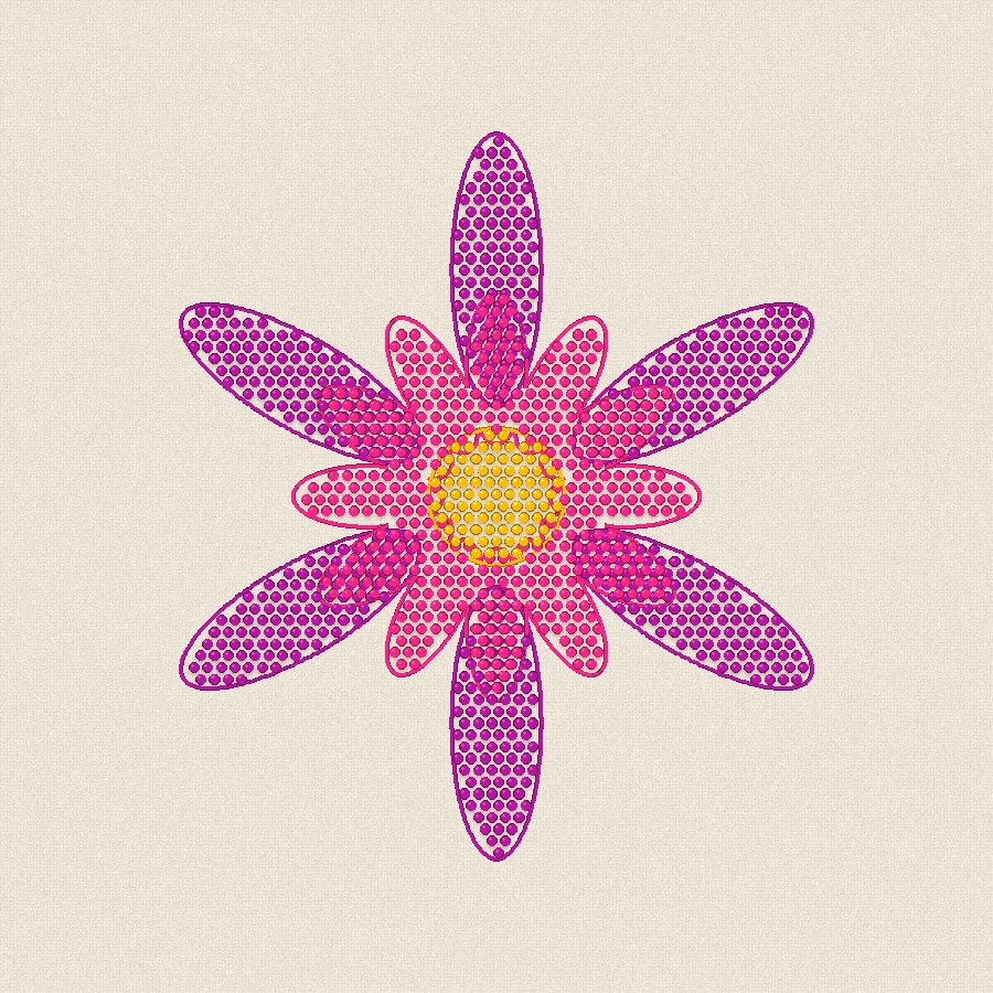 Мандала с 6 лъча — топло, 100×100 мм (2/2)