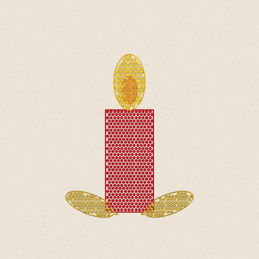 Свещ — червено и зелено, 100×100 мм (2/2)
