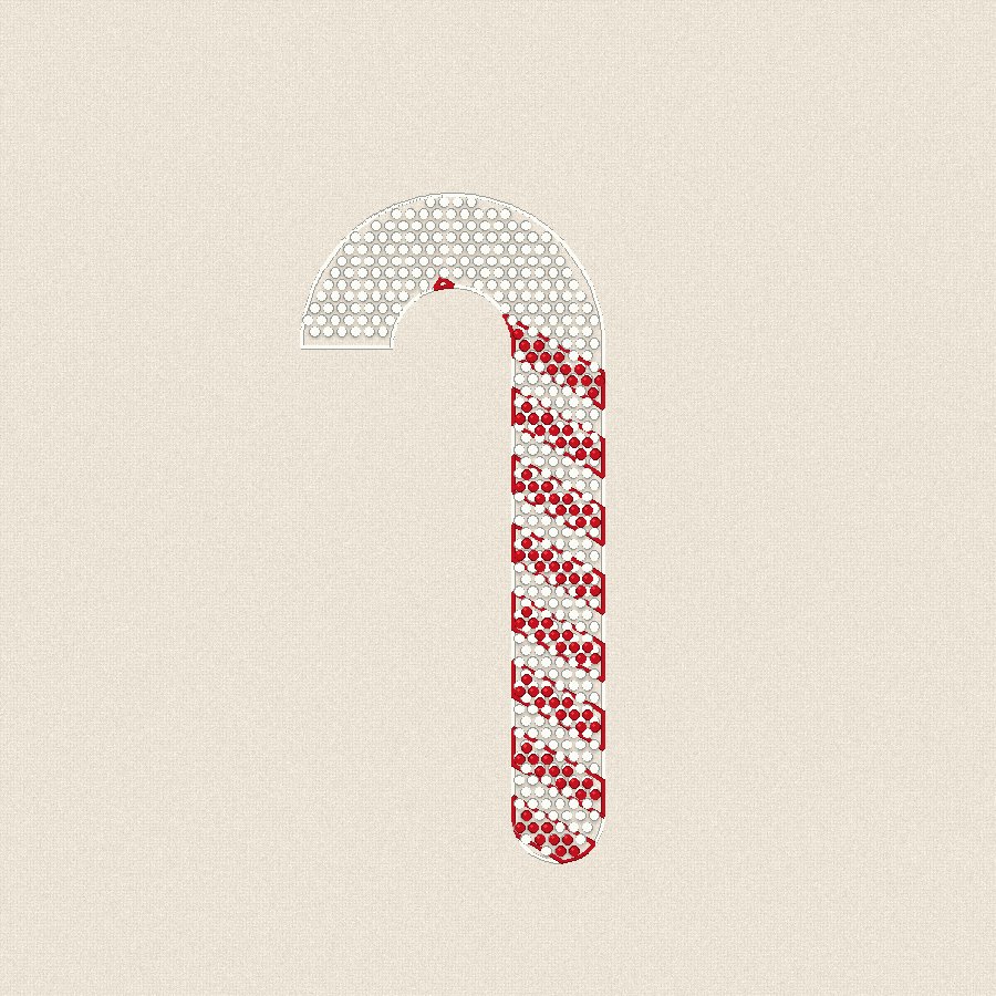 Захарно бастунче — червено и зелено, 100×100 мм (2/2)