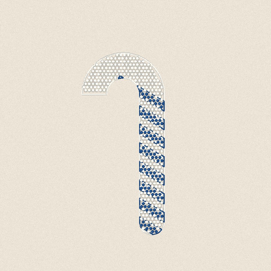 Захарно бастунче — синьо и сребърно, 100×100 мм (2/2)