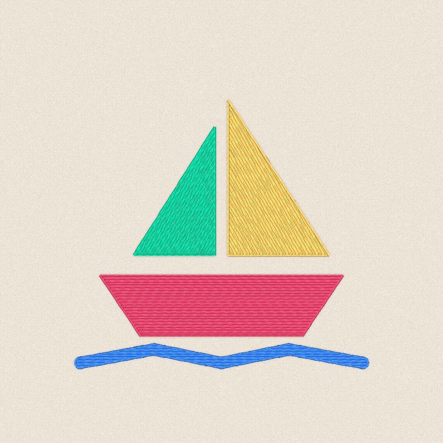 Лодка — ярко, 100×100 мм