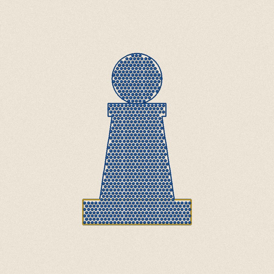 Шахматна пешка — синьо, 100×100 мм (2/2)