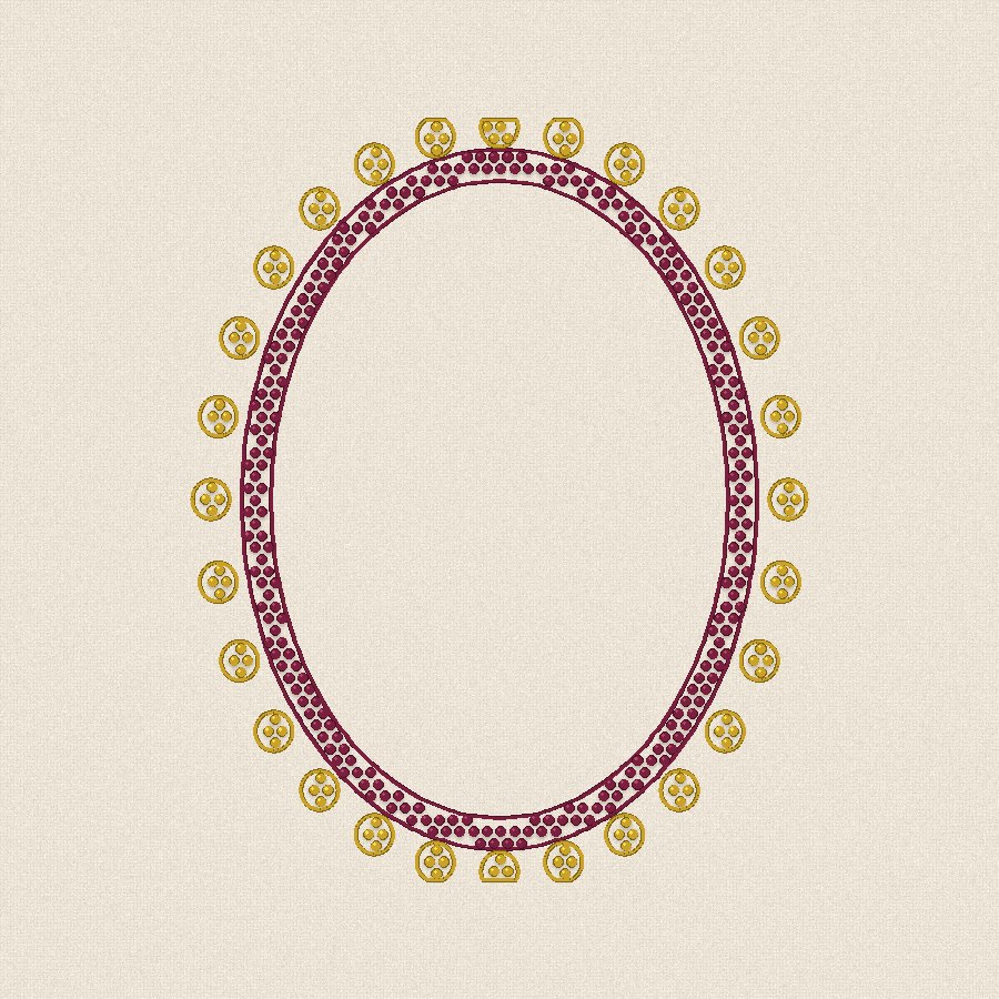 Овална рамка — бордо и злато, 100×100 мм (2/2)