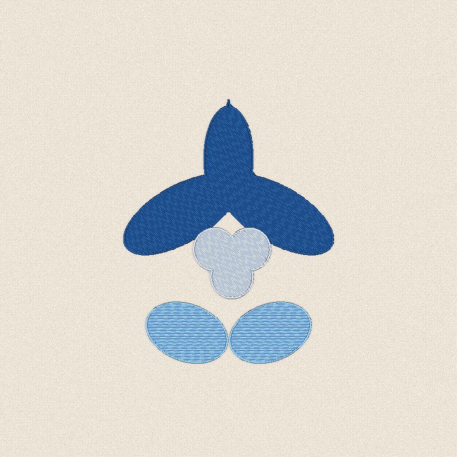 Имел — синьо и сребърно, 100×100 мм
