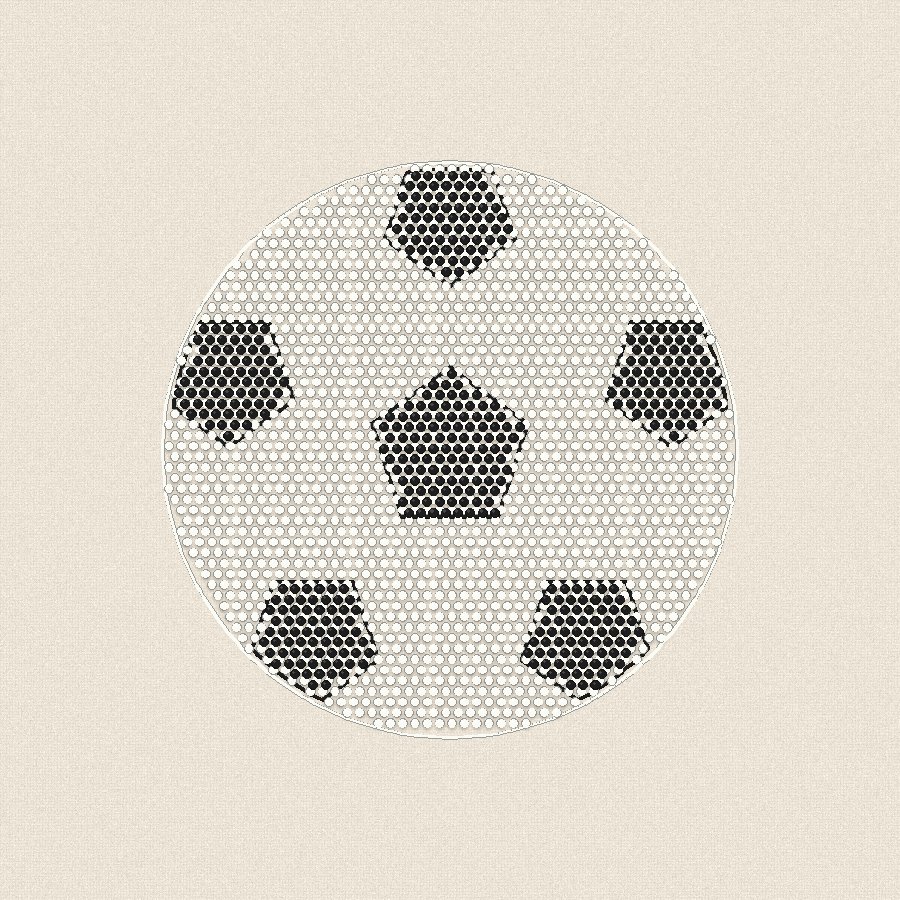 Футболна топка — черно-бяла, 100×100 мм (2/2)