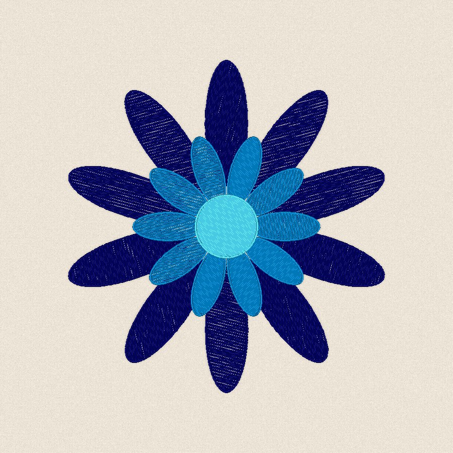 Розетка с 10 листа — студено, 100×100 мм