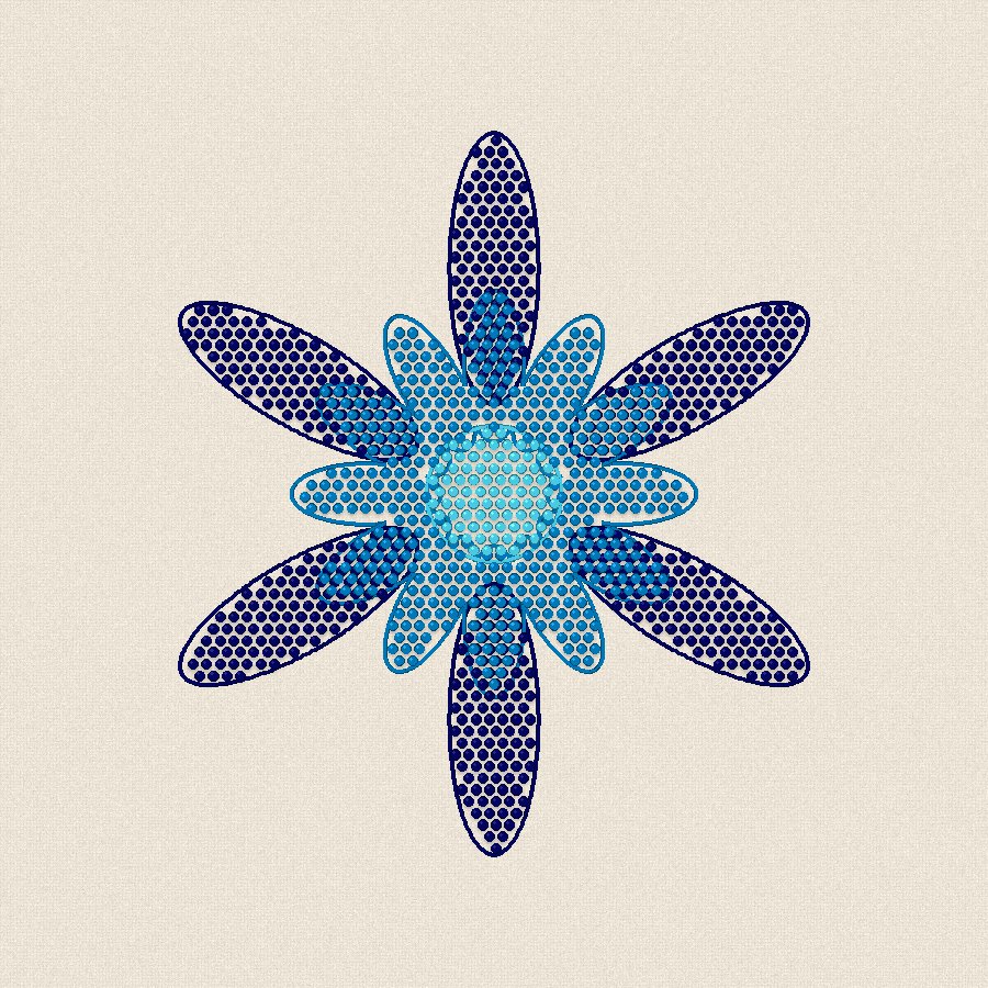 Мандала с 6 лъча — студено, 100×100 мм (2/2)