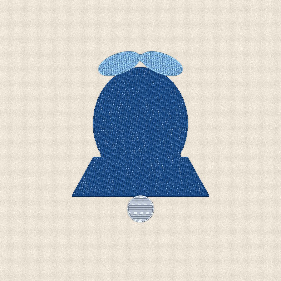 Камбанка — синьо и сребърно, 100×100 мм