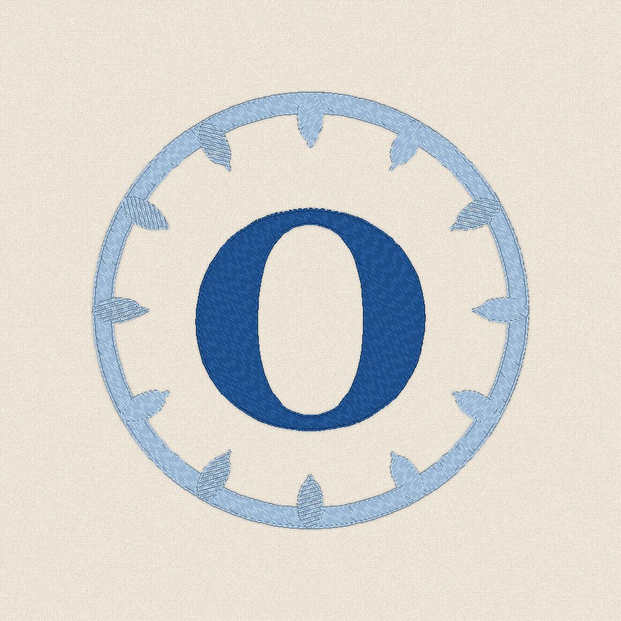 Монограм „О“, 100×100 мм