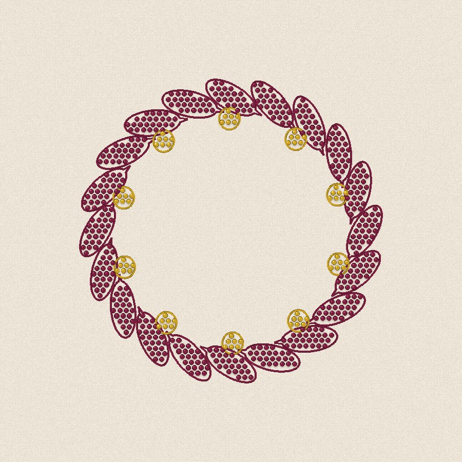 Венец — бордо и злато, 100×100 мм (2/2)