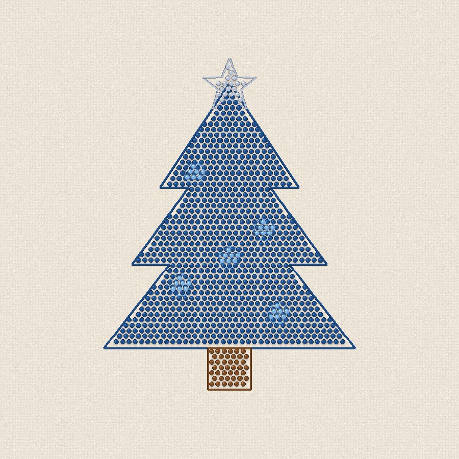 Елха — синьо и сребърно, 100×100 мм (2/2)