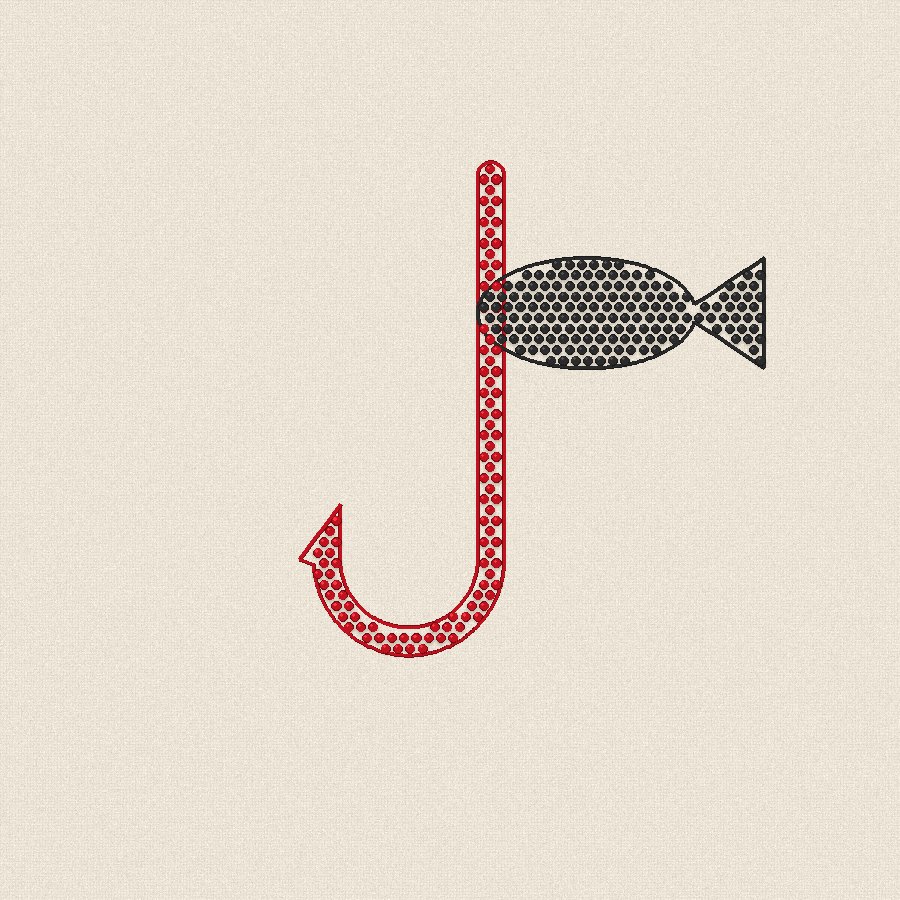 Риболов — червено, 100×100 мм (2/2)