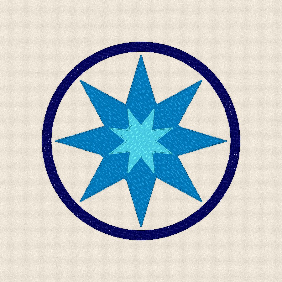 Звезда в кръг — студено, 100×100 мм
