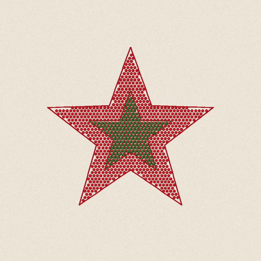 Коледна звезда — червено и зелено, 100×100 мм (2/2)
