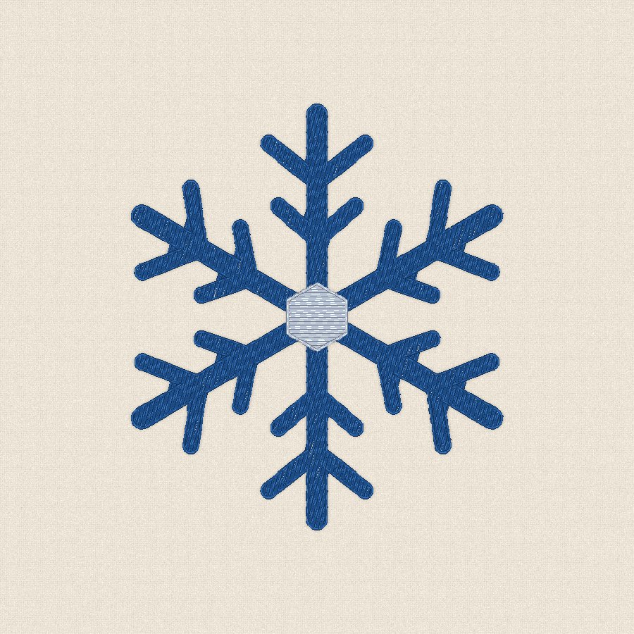 Снежинка — синьо и сребърно, 100×100 мм