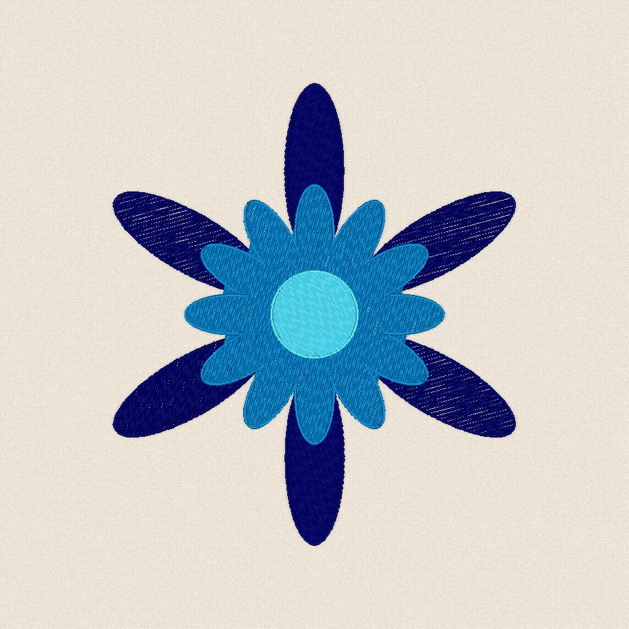 Мандала с 6 лъча — студено, 100×100 мм