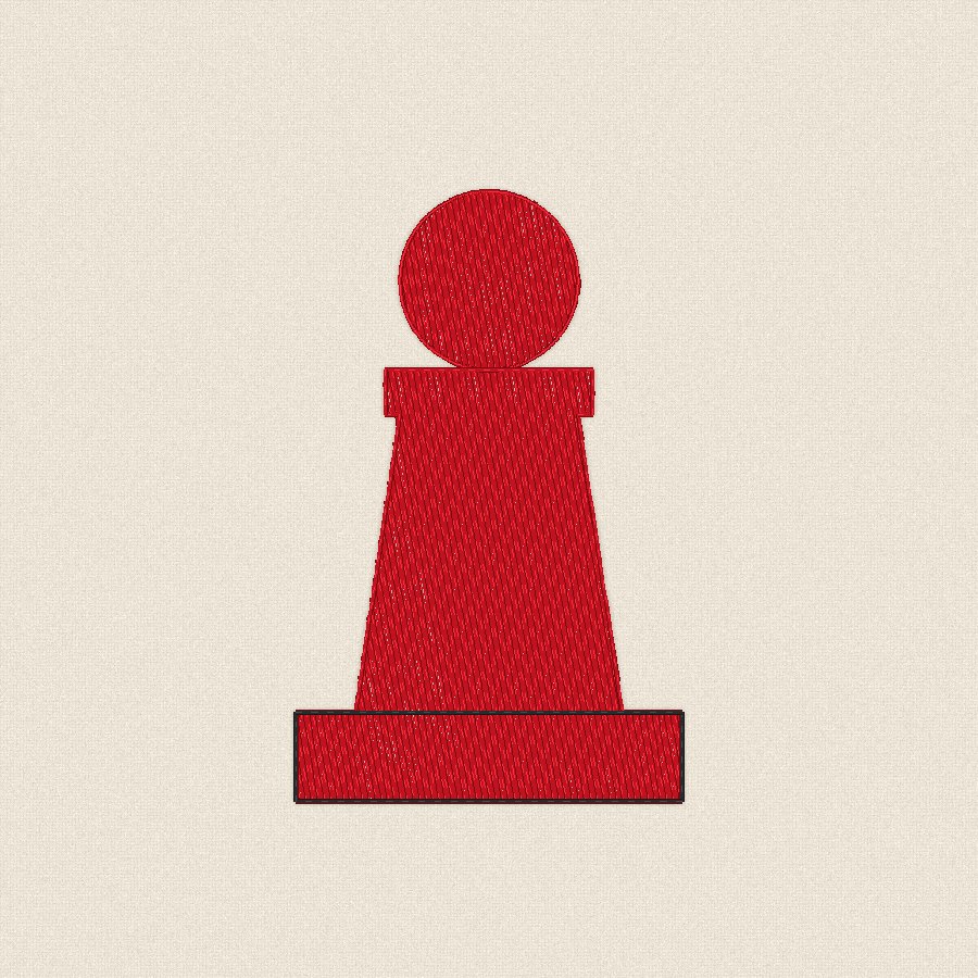Шахматна пешка — червено, 100×100 мм