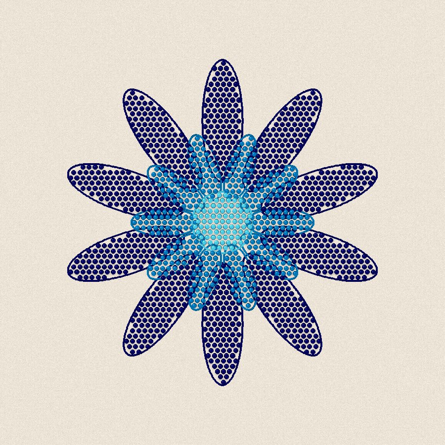Розетка с 10 листа — студено, 100×100 мм (2/2)