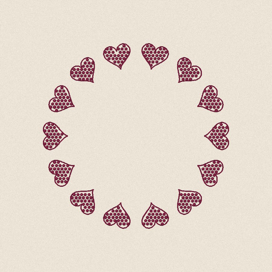 Рамка от сърца — бордо и злато, 100×100 мм (2/2)