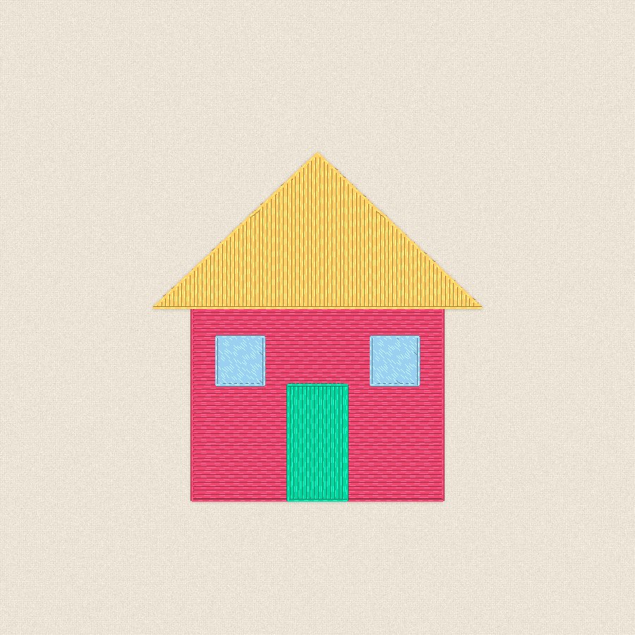 Къщичка — ярко, 100×100 мм