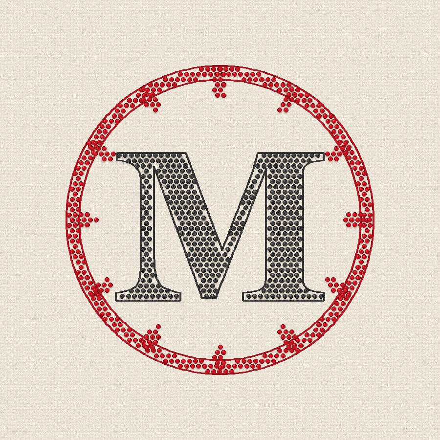 Монограм „М“, 100×100 мм (2/2)